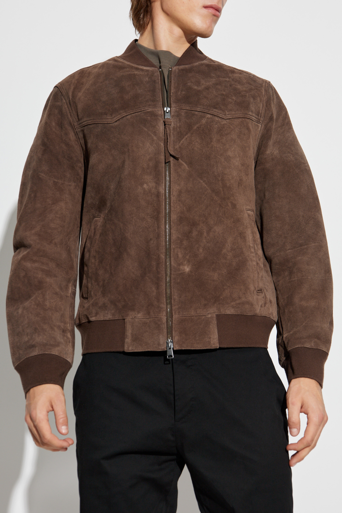 美品 allsaints suede leather jacket XS Allsaints Leather Suede Jacket - Contemporary Luxury Redefined